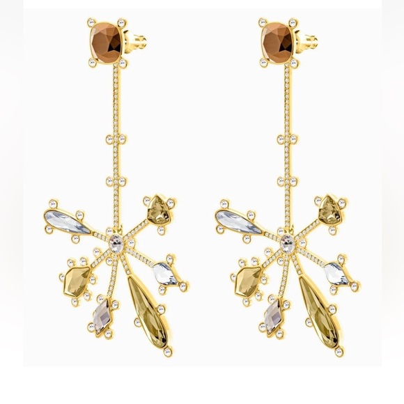 Swarovski Odyssey Collection Necklace,Matching Two Way Earrings NWT  BOX Gold - Picture 7 of 17